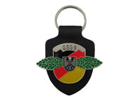 Gsg9 Deri anahtarlık, yumuşak emaye amblemi ile Logo ile promosyon Anahtarlık kişiselleştirilmiş