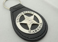 ABD Marshal deri anahtar zinciri, Misty nikel kaplama ile kişiselleştirilmiş Deri anahtarlık metal