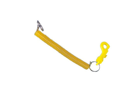 Sarı Plastik PP ve PVC promosyon Anahtarlık, kredi kartı sahibi ile spiral kordon 30583