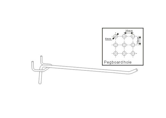 7 topları Metal Çelik tel pegboard Perakende Teşhir Kancalar 31141,31142,31143,31144,31145 Kaplama krom, çinko, nikel