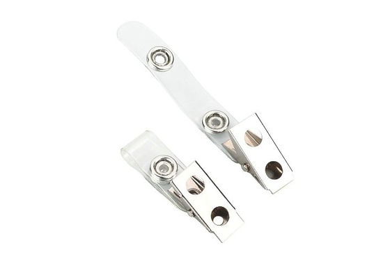 Metal popper bahar çene kredi kartı, kimlik rozeti tutucu klip ile PVC Askı ve metal düğme 30275