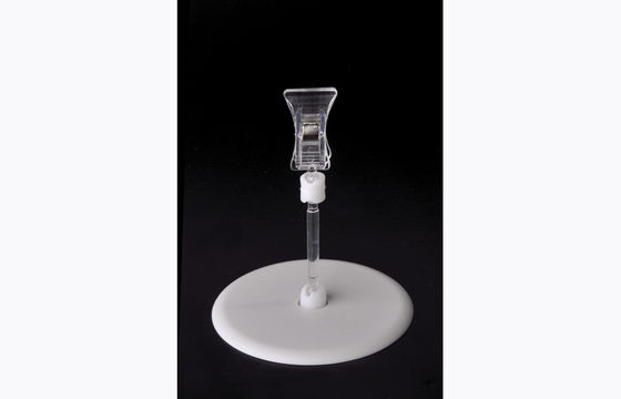 Şeffaf PS Plastik Fiyat Etiketi Tutucu Klips, Yuvarlak Taban 15 * 9cm ile POP Klip