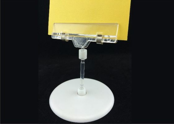 Şeffaf PS Plastik Fiyat Etiketi Tutucu Klips, Yuvarlak Taban 15 * 9cm ile POP Klip