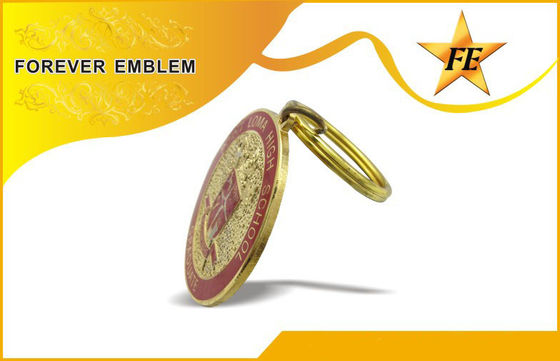 Yumuşak Emaye / Cloisonne Metal Bölünmüş Halkalı ve Zincirli Anahtarlık Promosyon Anahtarlıklar