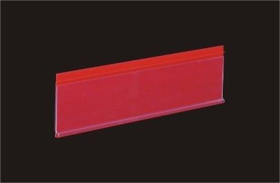 Raflar için 25mm kırmızı plastik veri tutucu PVC mağaza raf fiyatı tutucu