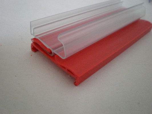 Şeffaf ekstrüzyon plastik şekiller süpermarket / mağaza PVC veri bandı