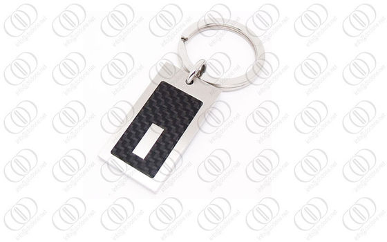 316L Paslanmaz Çelik Siyah Karbon Fiber Anahtarlık Engraable Accent
