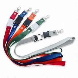 Özel Logo Baskılı Kordon Plastik / Polyester USB Flash Bellek