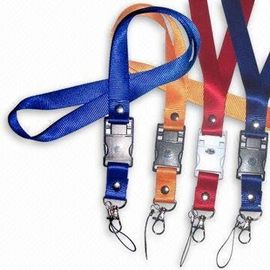 Özel Logo Baskılı Kordon Plastik / Polyester USB Flash Bellek